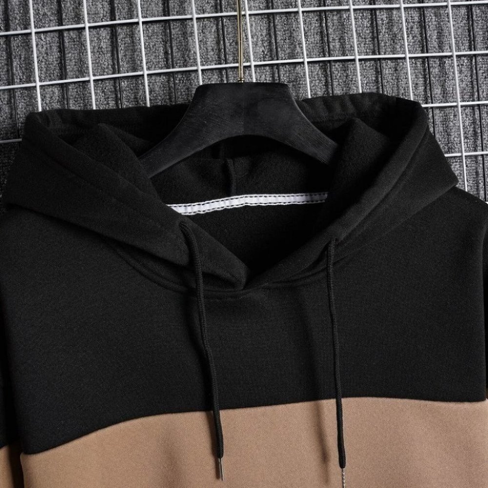 Black And Brown Mens Thermal Hoodie - Picture 5 of 5